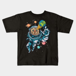 Cat in Space - Funny Spacesuit  Cat Graphic Kids T-Shirt